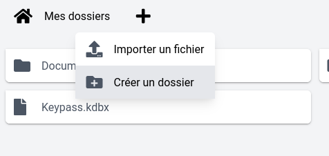 Créer dossier Menu