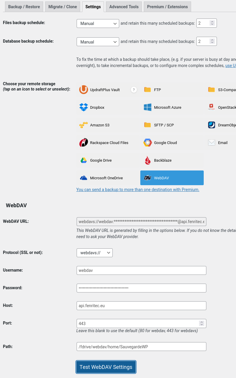 Configure WebDAV