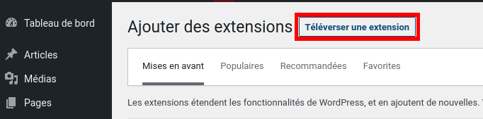 Téléverser une extension