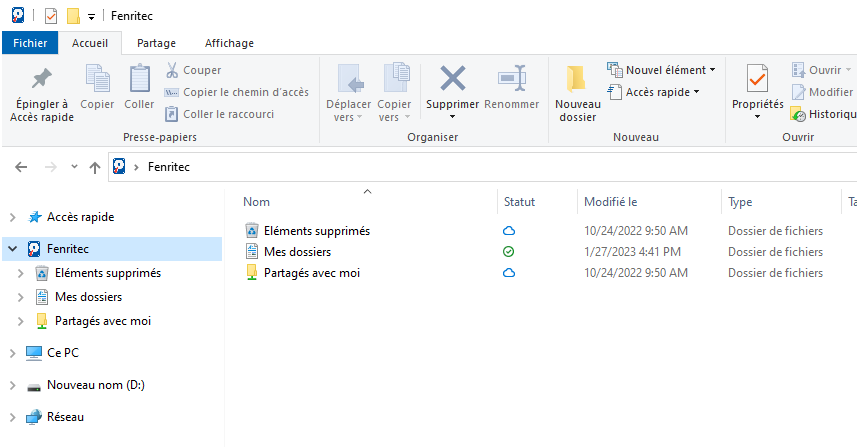 Windows Explorer with Fenritec Drive