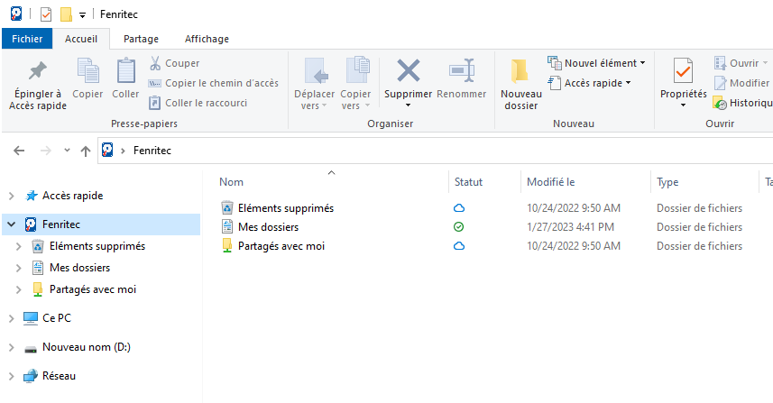 Explorateur Windows avec Fenritec Drive