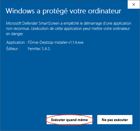 Autoriser Windows Defender Smart Screen